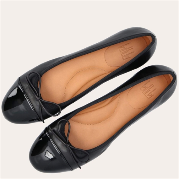 Billi Bi A6021 Ballerina Sko, Black Patent/Nappe